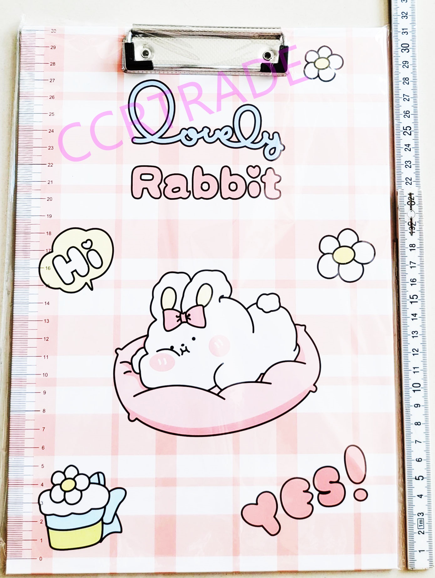 กระดานคลิปบอร์ด A4 ลายกระต่าย 22x31.5 ซม.