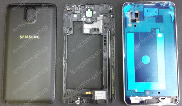ชุดเคสกลางและฝาหลัง Samsung Galaxy Note3 (N900/N9000) สีดำ (Original Genuine Part) ส่งฟรี!