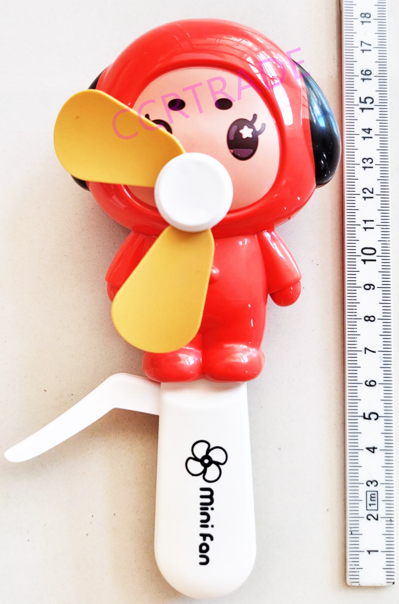 พัดลมการ์ตูน มือบีบกล่อง 16.5 ซม.