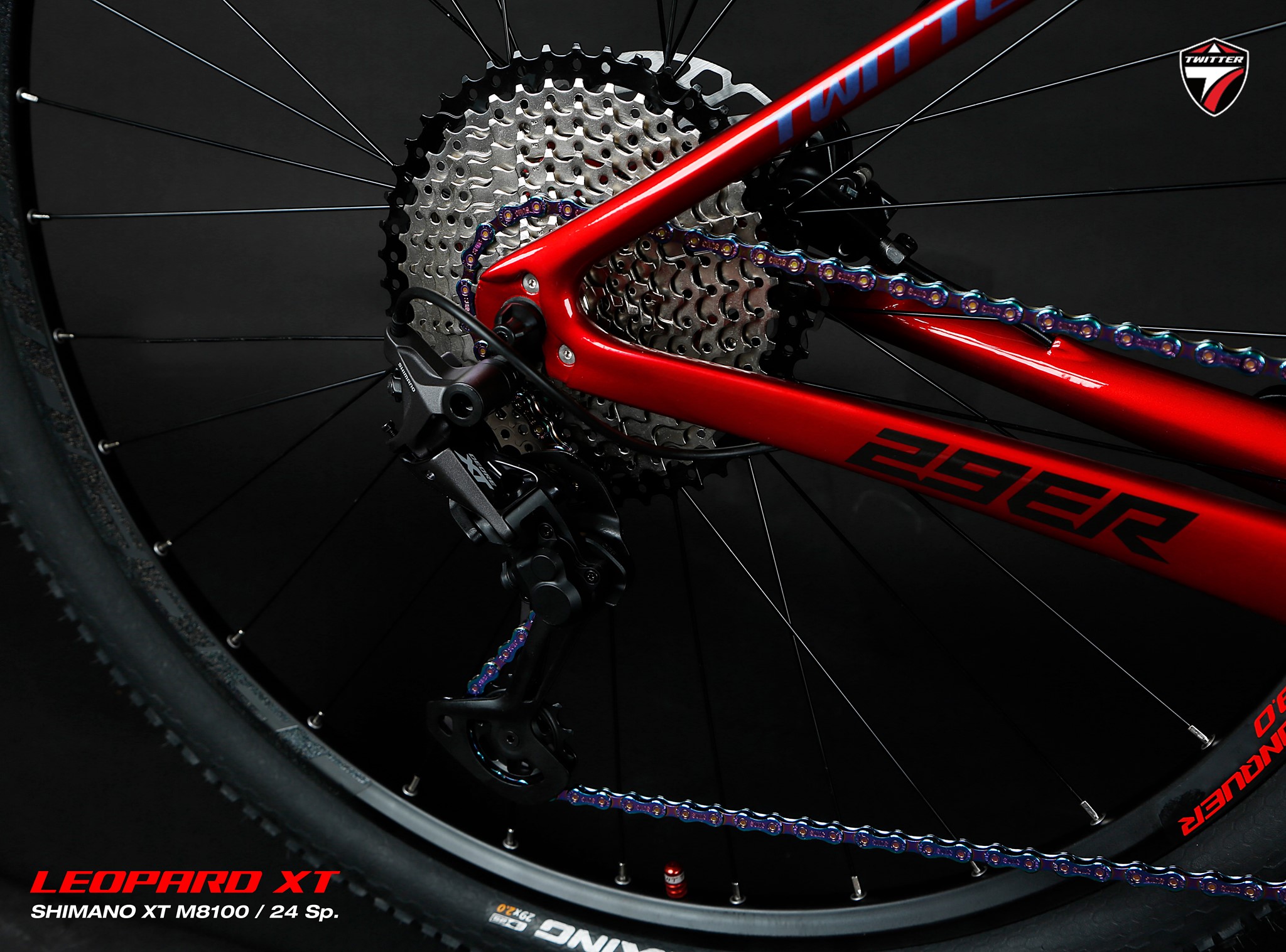 24 เกียร์ จักรยานเสือภูเขาเฟรมคาร์บอน เกียร์ชิมาโน่ใหม่ TWITTER รุ่น LEOPARD XT
