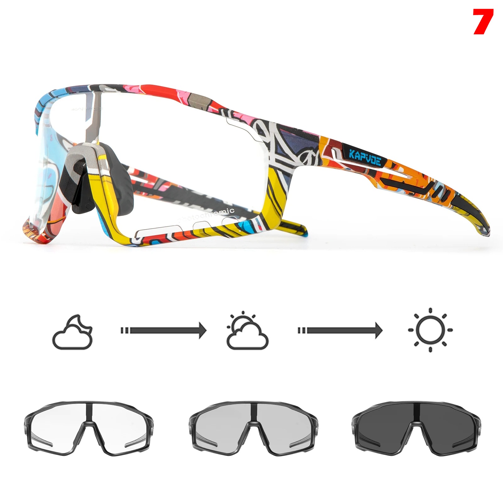 แว่นตากันแดดโฟโตโครมิกปรับแสงออโต้ Kapvoe TK76 X76 ปั่นจักรยาน วิ่ง เดินป่า