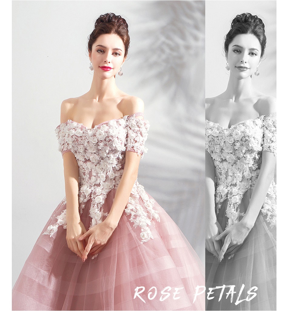DL092 **พรีออเดอร์** ชุดออกงานสีชมพูกะปิ ชุดราตรี เดรสยาวออกงาน (Night party dresses) ชุดไปงานแต่งงานสวยๆ "ธีมสีชมพูกะปิ"