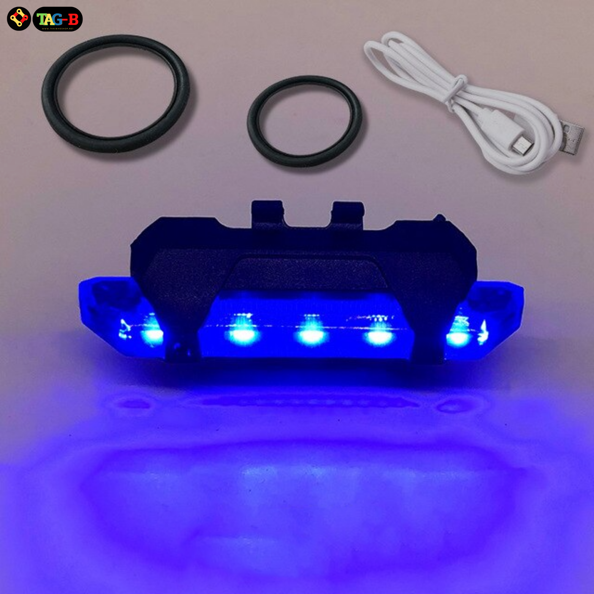 ไฟท้ายจักรยาน ชาร์จ USB LIGHT THAIBIKE SJ-20051 แบบชาร์จไฟ