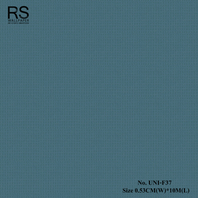 วอลเปเปอร์ติดผนัง มีเทกเจอร์ โทนสีน้ำเงินอมเขียว UNI-F37