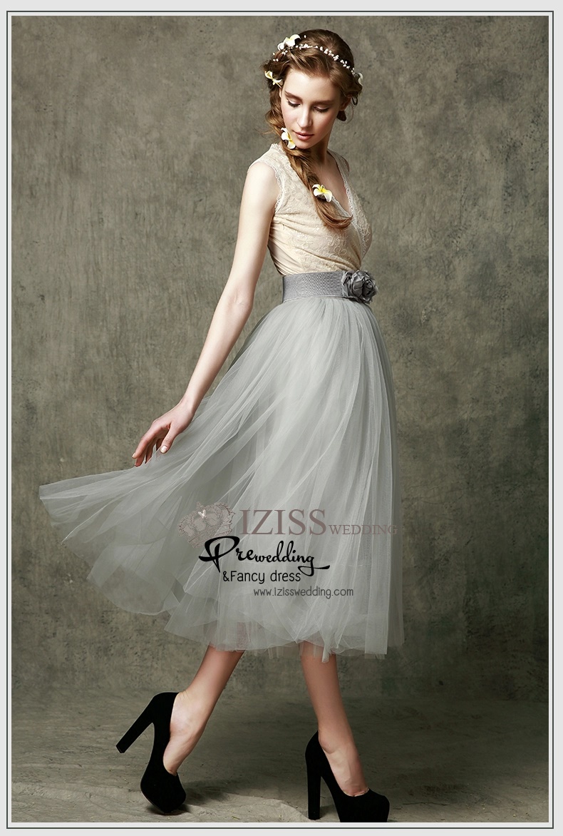 ฺBM0105 - พรีออเดอร์ ชุดเพื่อนเจ้าสาวราตรียาวสีครีม กระโปรงผ้ามุ้งสีหวานพาสเทล น่ารักมากๆค่ะ