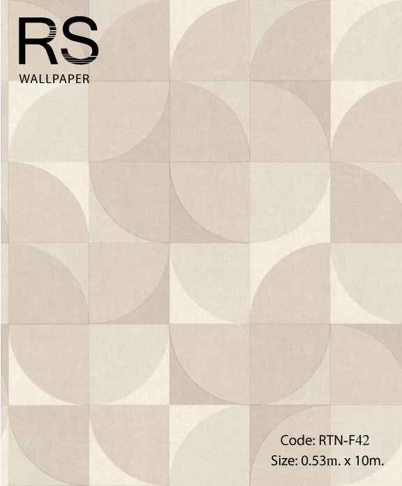 วอลเปเปอร์ลายโมเดิร์นโทนสีน้ำตาล วงกลม RTN-F42