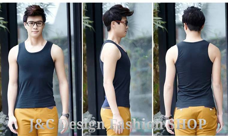 เสื้อผู้ชายคลาสสิกแขนสั้น ใส่แล้วท็อปส์เพียวสีขาวดำ คอVคอยืดหยุ่นผ้าฝ้ายไลคร่าเสื้อยืดเสื้อกล้าม เสื้อยืดเกาหลีคอวีชาย