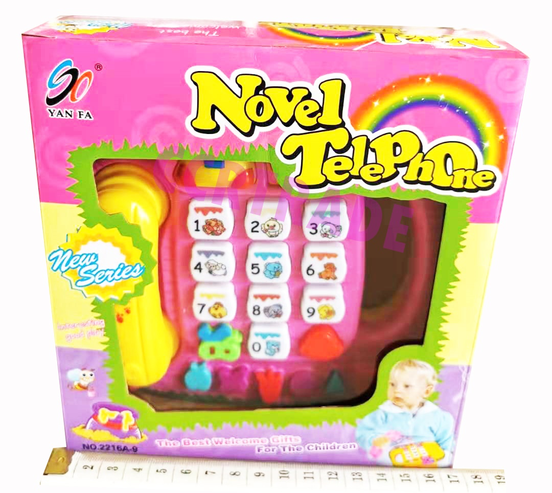 โทรศัพท์การ์ตูน มีเสียง มีไฟกล่อง 17x18 ซม.(1x3)