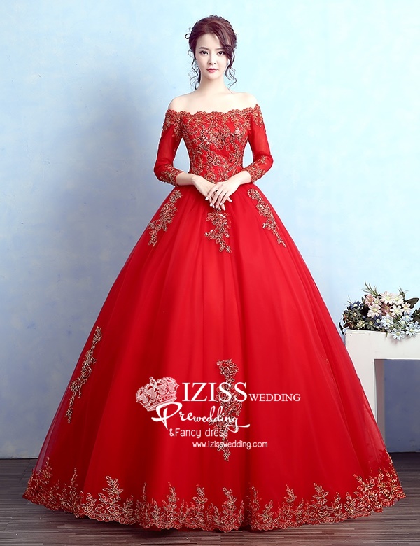 PW567- **พร้อมส่งค่ะ**ชุดคู่ถ่ายพรีเวดดิ้ง (prewedding dress) & ชุดแต่งงานแฟนซี (Fancy wedding dress)ชายหญิง "ธีมสีแดง"