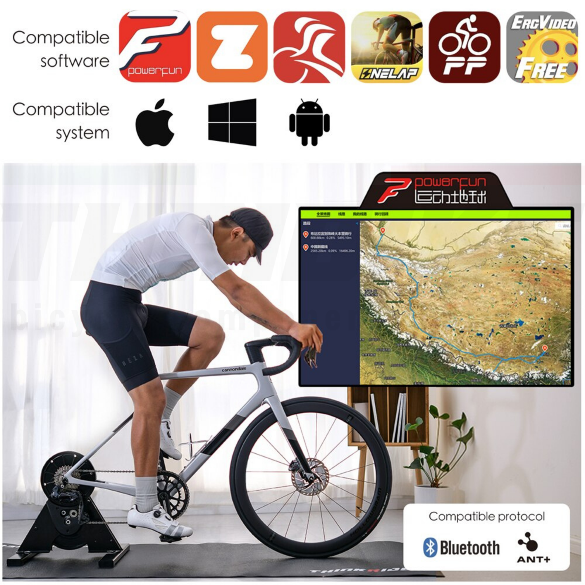 เทรนเนอร์จักรยาน Thinkrider Power TRAINER รุ่น A1 SMART TRAINER แถมเฟือง 11-28T