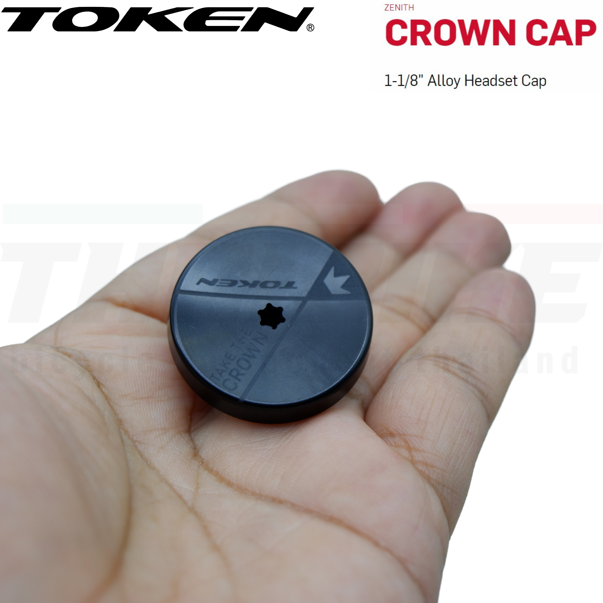 ฝาปิดถ้วยคอสเต็มจักรยานน้ำหนักเบา TOKEN Crown Cap Zenith TK297