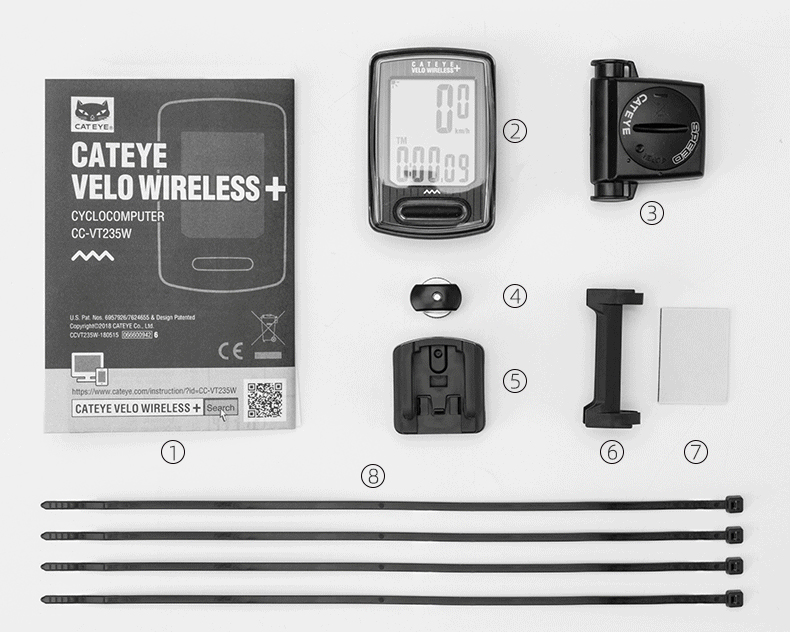 โปรโมชั่น ไมล์ติดจักรยานไร้สาย มีไฟ CATEYE Bicycle Bike Computer CC-VT235W ภาษาอังกฤษ (สีดำ)