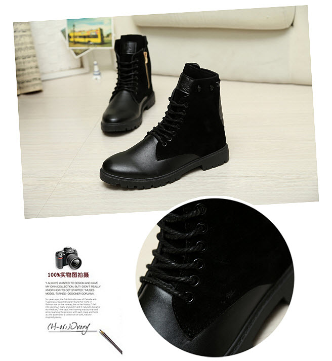 พร้อมส่ง รองเท้าบูท ผู้ชาย รองเท้าหนัง PU ผู้ชาย สีดำ ซิปข้าง ใส่ทำงาน ใส่ลำลอง ใส่เที่ยว