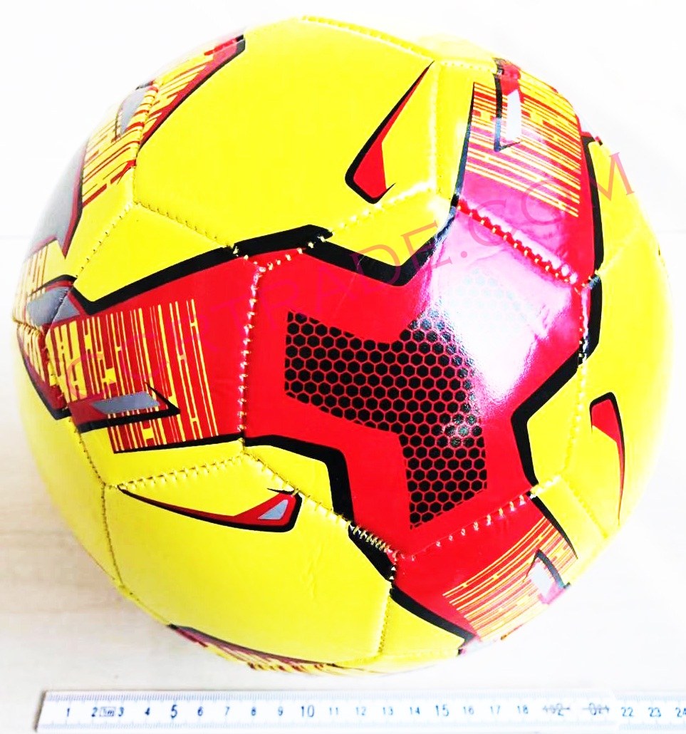 บอลหนังนิ่ม No. 5 (ลายกังหันสีสด)+ถุงตาข่าย 24 ซม.(1x3)