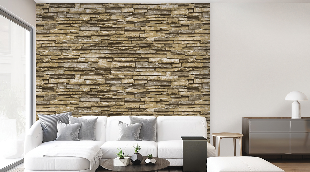 วอลเปเปอร์ลายหินกาบ สีน้ำตาล (Loft style) NA3-D40W