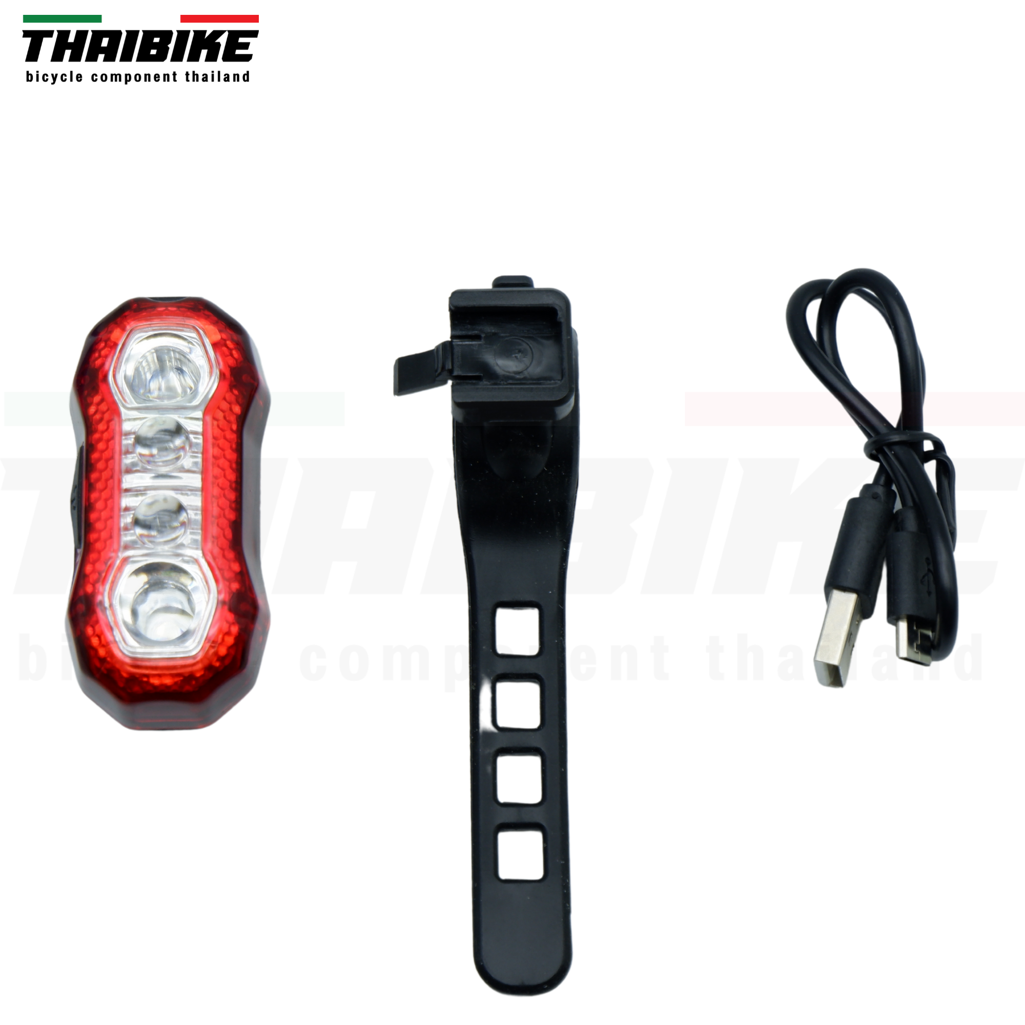 ไฟท้ายจักรยานแบบชาร์จ USB ยี่ห้อ HJ-037