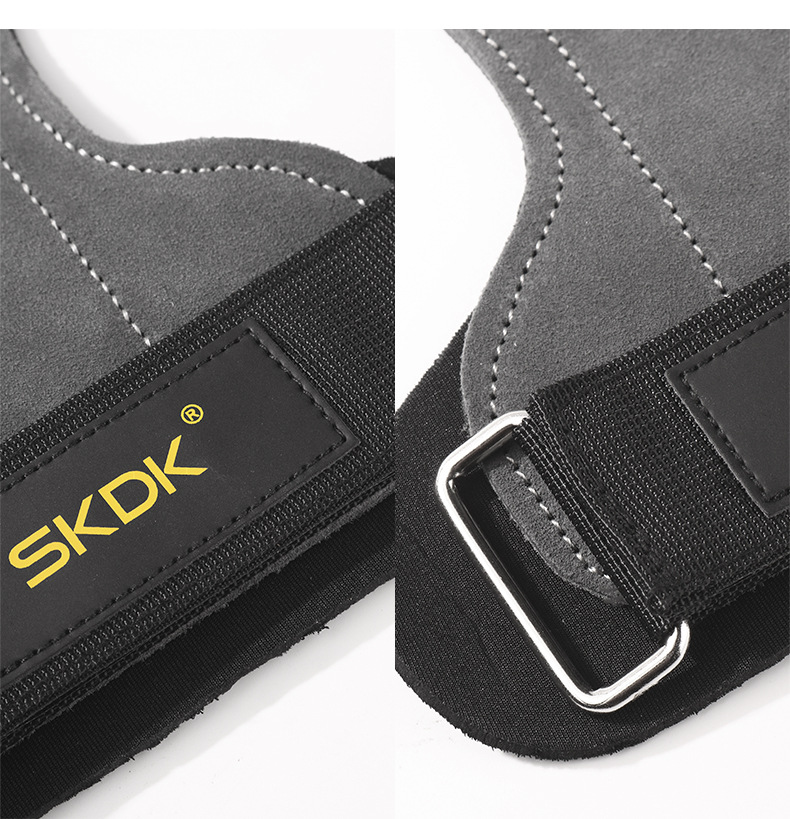 รัดข้อพร้อมแผ่นรองฝ่ามือสำหรับยกน้ำหนัก Grip pads & Strap SKDK ส่งในไทย