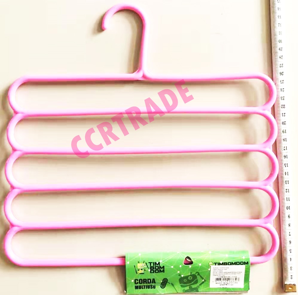 ไม้แขวนกางเกงสีสด 5 ช่องถุง 30x32 ซม.(งานหนา)