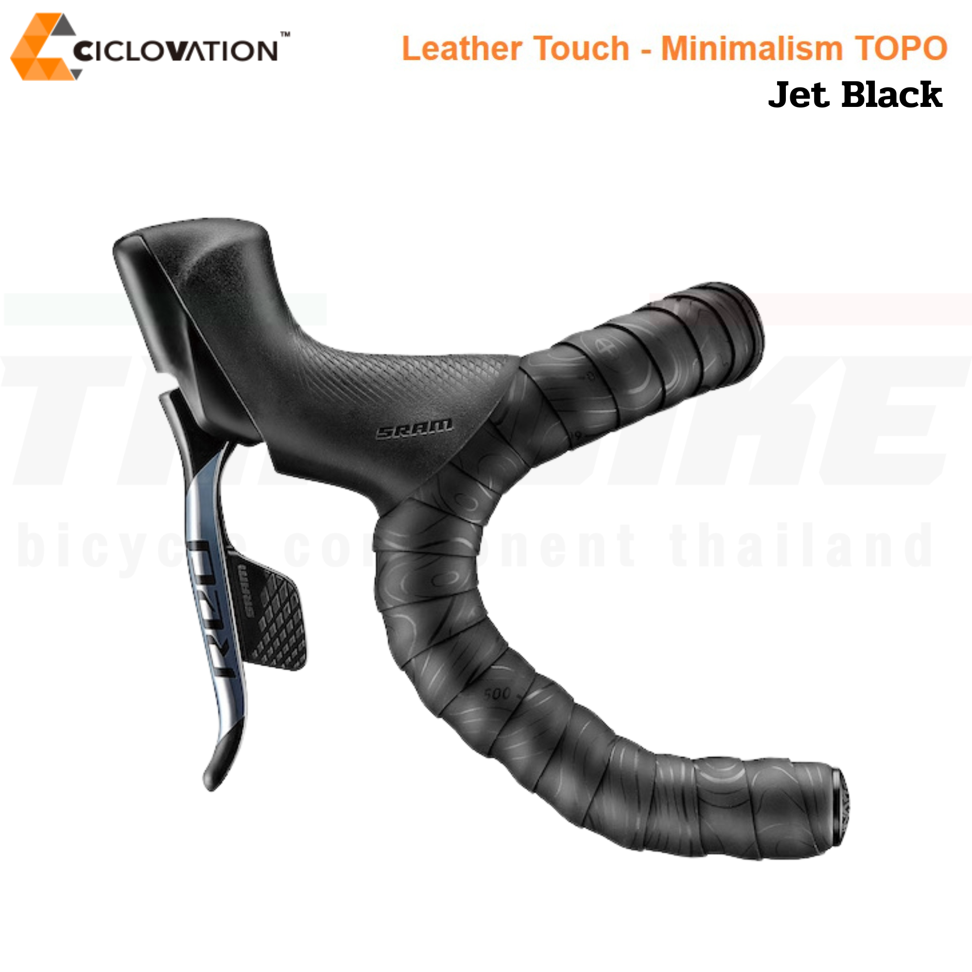 ผ้าพันแฮนด์จักรยานเสือหมอบ CICLOVATION Leather Touch - Minimalism TOPO