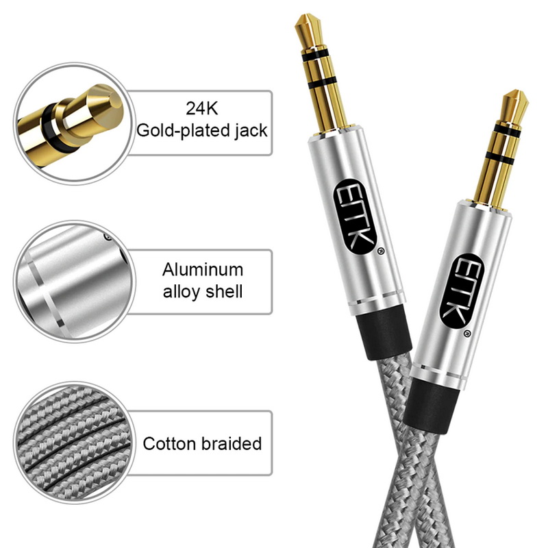 ขาย ERTK AUX Grey สาย Aux 3.5 เป็น 3.5 เกรดพรีเมี่ยม สำหรับเครื่องเสียง