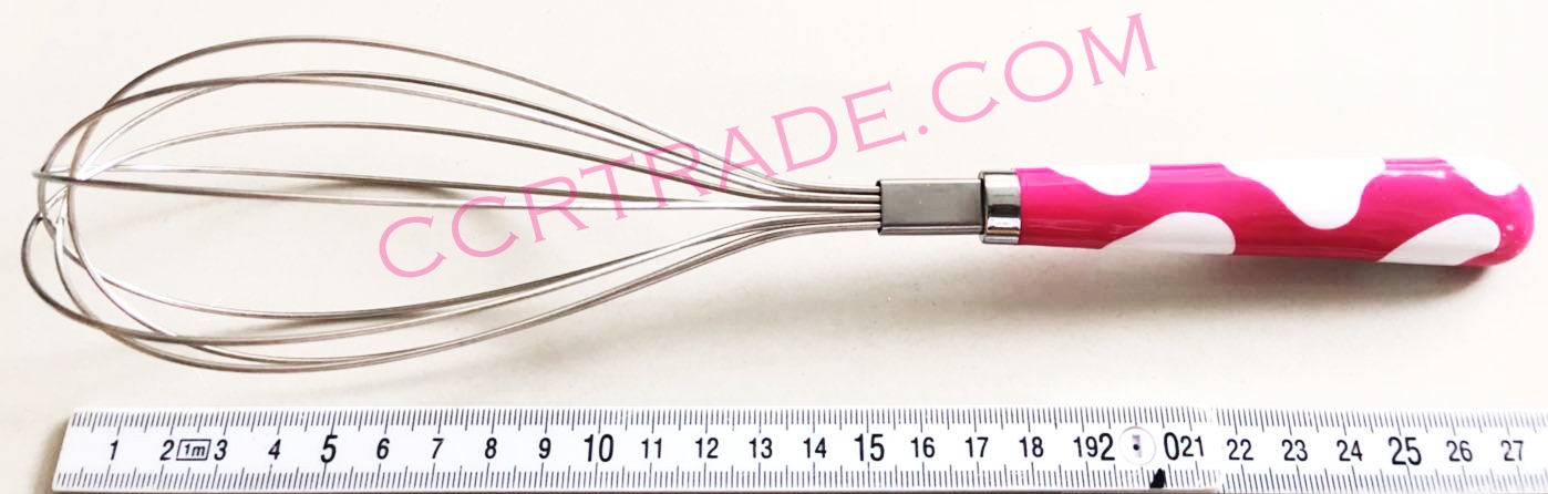 ไม้ตีไข่สแตนเลส ด้ามสี 28.5 ซม.