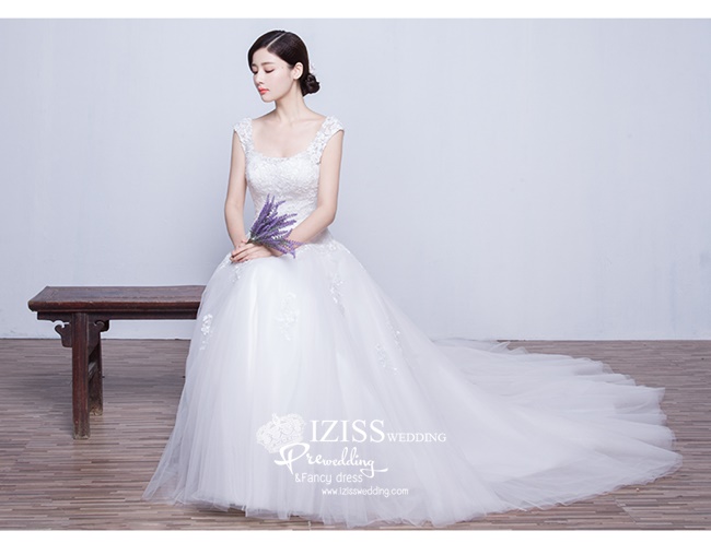 BR155 **พรีออเดอร์**ชุดแต่งงาน&ชุดเจ้าสาวแบบยาวสีขาวเกรดพรีเมี่ยม เปิดไหล่ มีแขน หรูหราน่ารัก สวยโดดเด่นไม่ซ้ำใคร