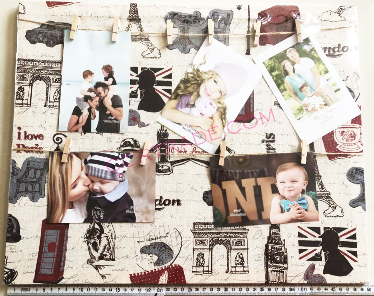 กรอบรูปตกแต่งจัมโบ้+ไม้หนีบ 10 ชิ้น 40x50 ซม.(1x3)