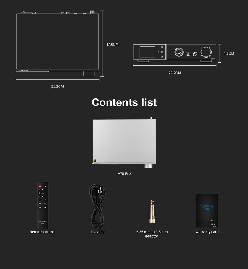 Topping A70 PRO Headphone Amplifier ตั้งโต๊ะ กำลังขับสูง ประกันศูนย์ไทย