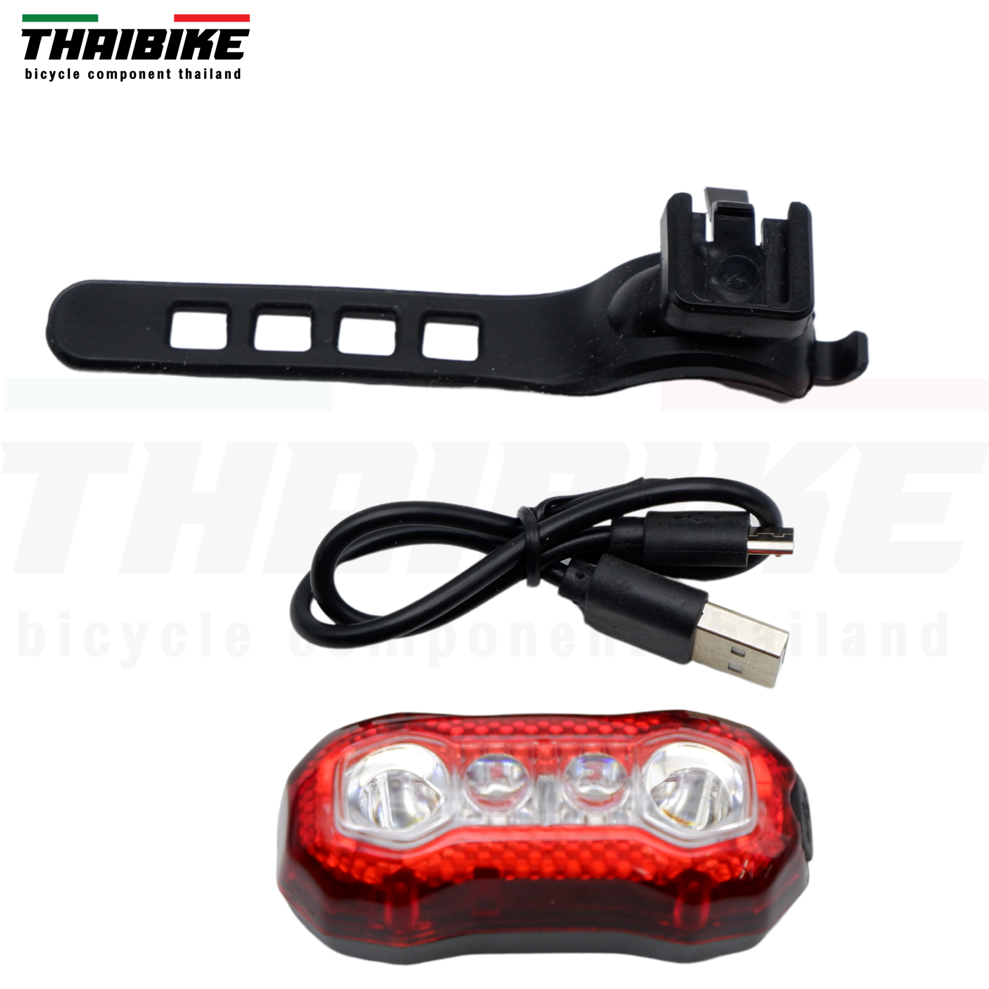 ไฟท้ายจักรยานแบบชาร์จ USB ยี่ห้อ HJ-037