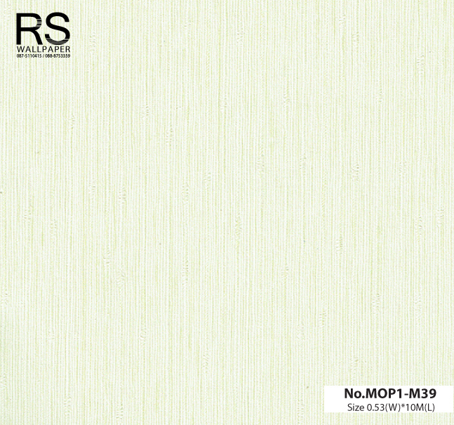 วอลเปเปอร์พื้นสีเขียวอ่อน มีลายเส้นในตัว No.MOP1-M39