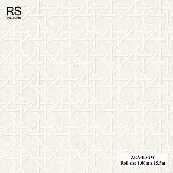 วอลเปเปอร์สไตล์โมเดิร์นลายตาข่าย สีขาว ZEA-B3-2W