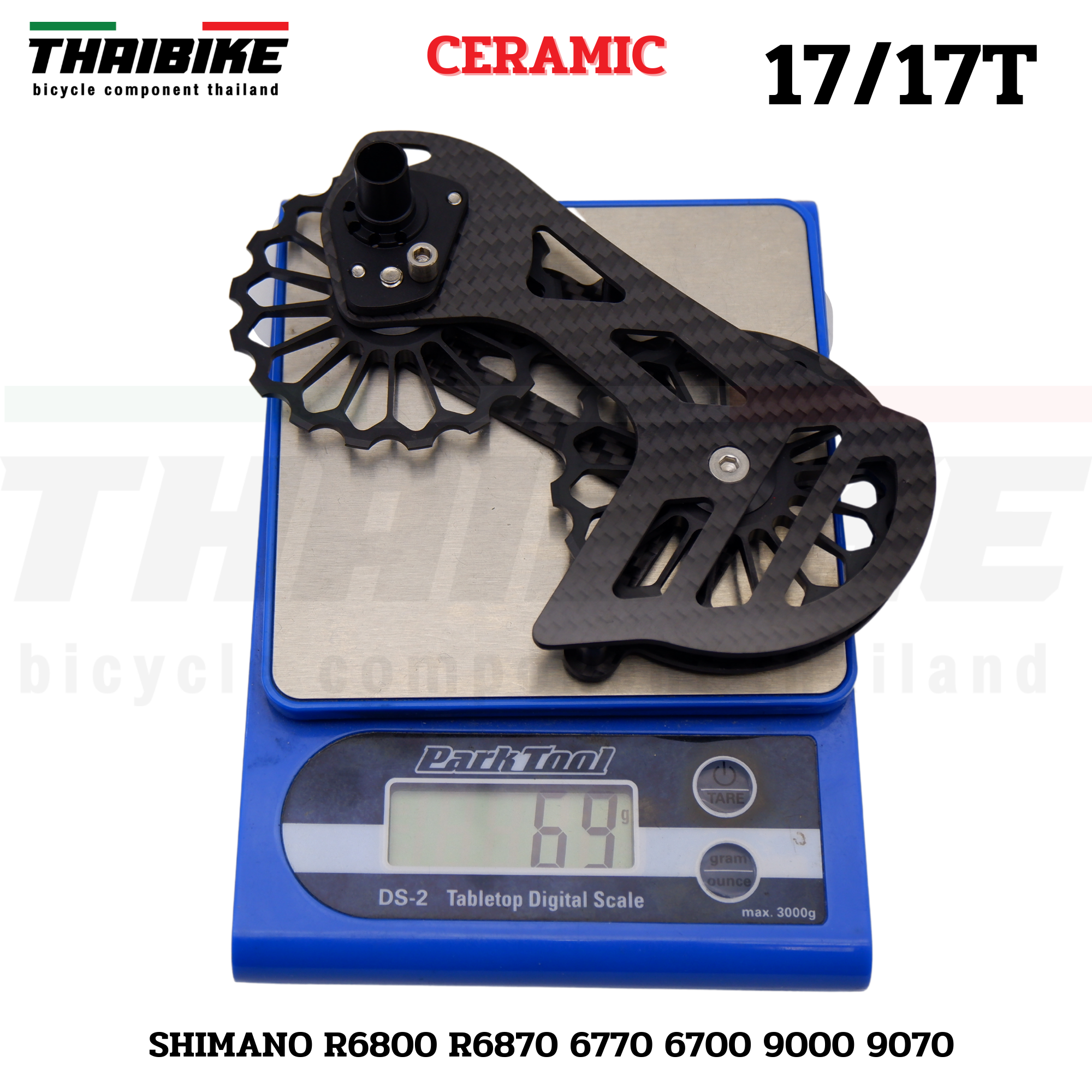 ตีนผีแต่งจักรยานแบบเซรามิค 17T/17T สำหรับ SHIMANO R6800 R6870 6770 6700 9000 9070