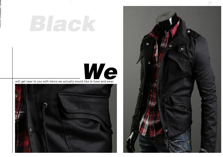 เสื้อแจ๊คเก็ตผู้ชาย พร้อมส่ง แขนยาว สีดำ คอปก กระดุมหน้า ผ้านิ่ม ใส่สบาย