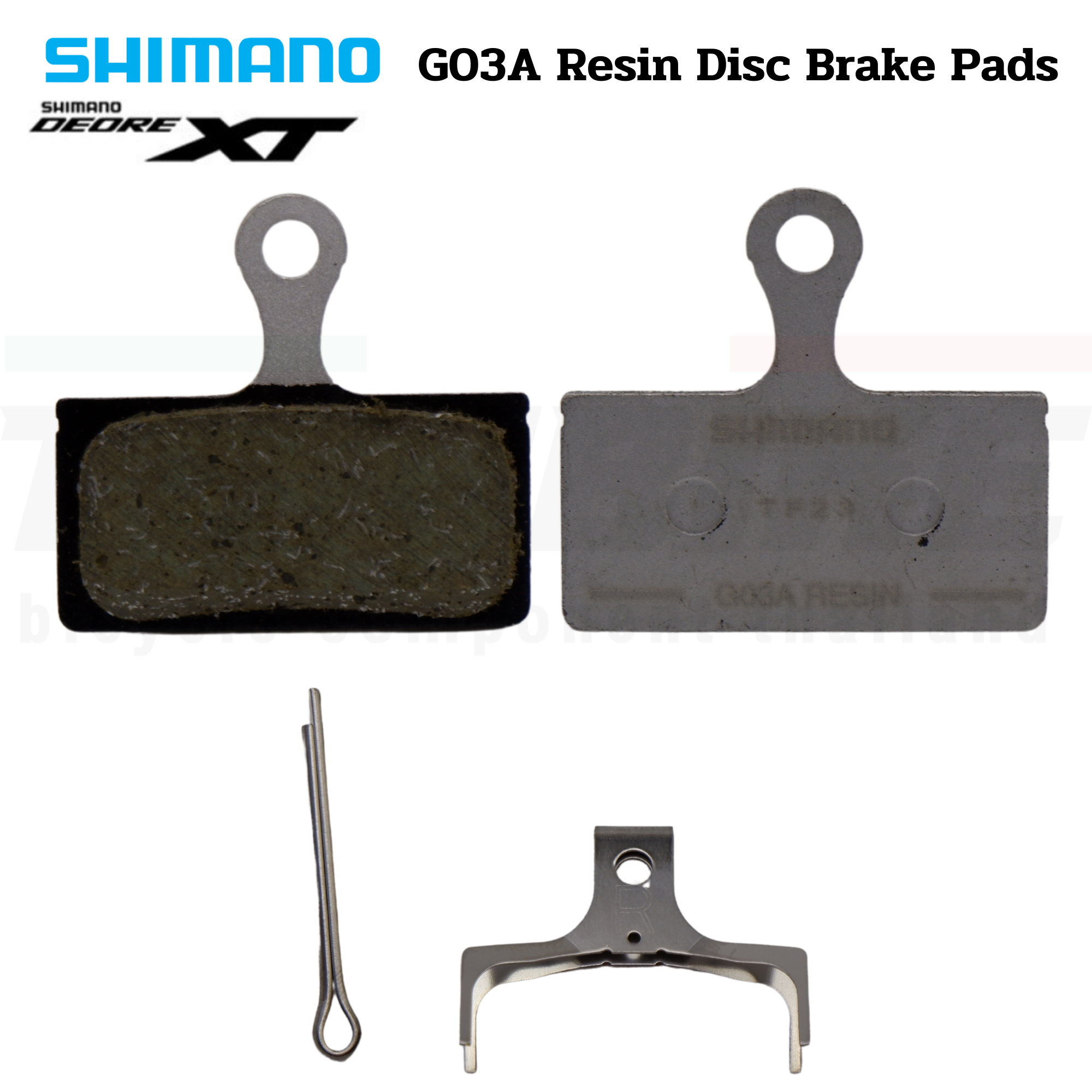 แผ่นยางเบรคจักรยานเสือภูเขา SHIMANO XT G03A BRM8100, RESIN, W/O FIN, ไม่มีปีกระบายความร้อน
