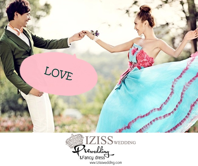 PW177 - Pre order ชุดคู่ถ่ายพรีเวดดิ้ง (prewedding dress) & ชุดแต่งงานแฟนซี (Fancy wedding dress)ชายหญิง "ธีมสีฟ้า-เขียว"