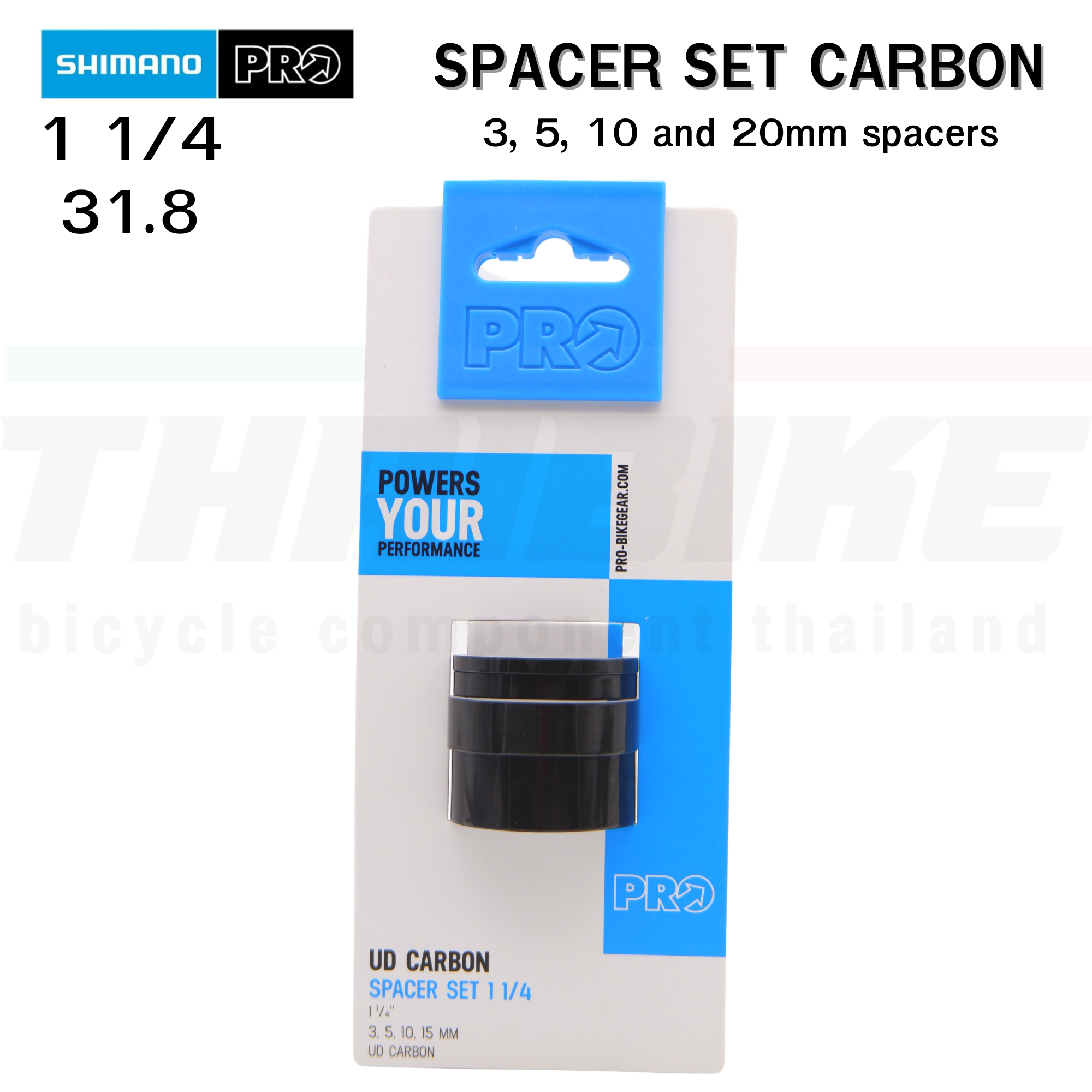 ชุดแหวนรองคอคาร์บอน ชุดสเปเซอร์คาร์บอน, SHIMANO PRO 3MM/5MM/10MM/15MM