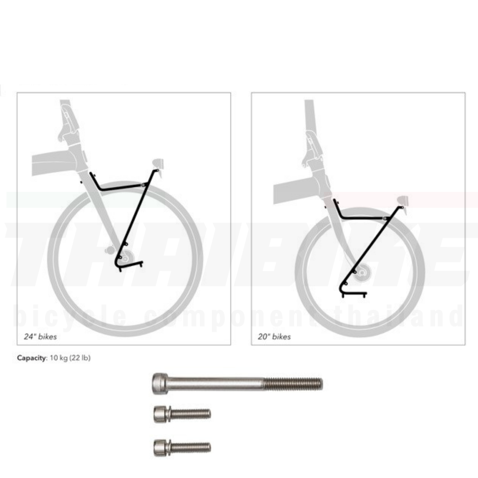 ตะแกรงหน้าจักรยานรถพับ THAIBIKE RACK สำหรับล้อ 20 24 นิ้ว