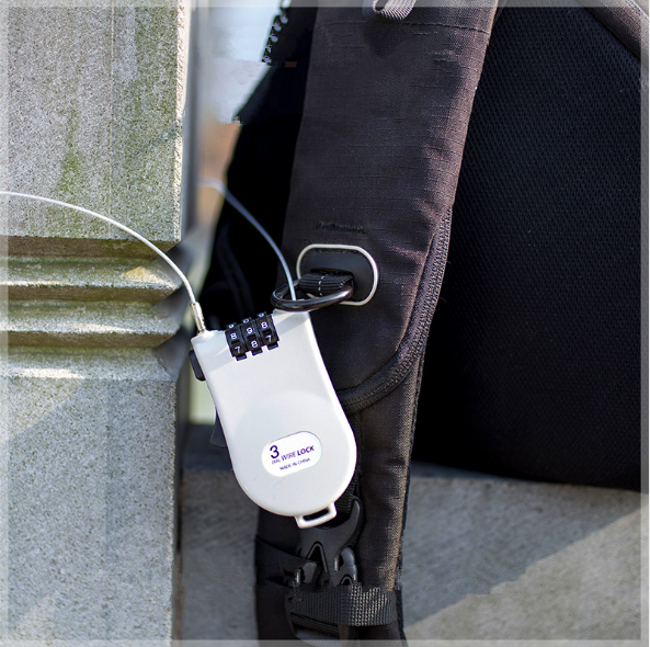 สายล็อคจักรยาน ล็อคหมวกกันน็อคแบบสายเคเบิ้ล แบบล็อครหัส