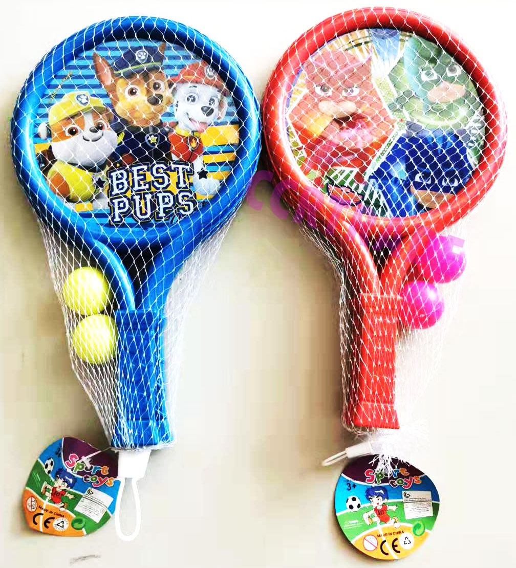 ไม้เทนนิสการ์ตูน 2 ชิ้นถุงตาข่าย 28 ซม.(งานห้าง)