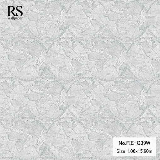 วอลเปเปอร์ ลายแผนที่โลก วงกลม No.FIE-C39W