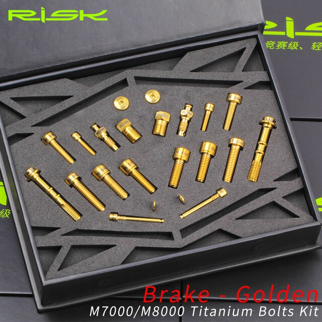 ชุดเซ็ตน็อตไทเทเนี่ยมแท้ RISK สำหรับชุดขับจักรยาน SHIMANO XT M7000 M8000 Titanium Bolts Screws