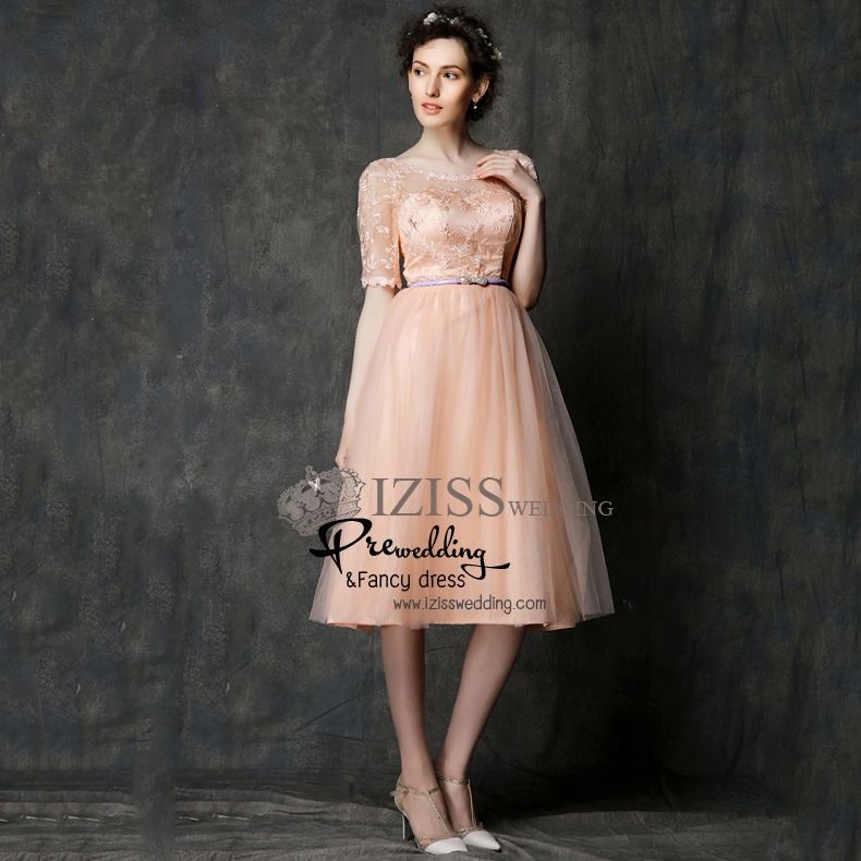 ฺBM0103 - พรีออเดอร์ ชุดเพื่อนเจ้าสาวราตรียาวสีส้มโอโรส สวยหวานน่ารักมากค่ะ