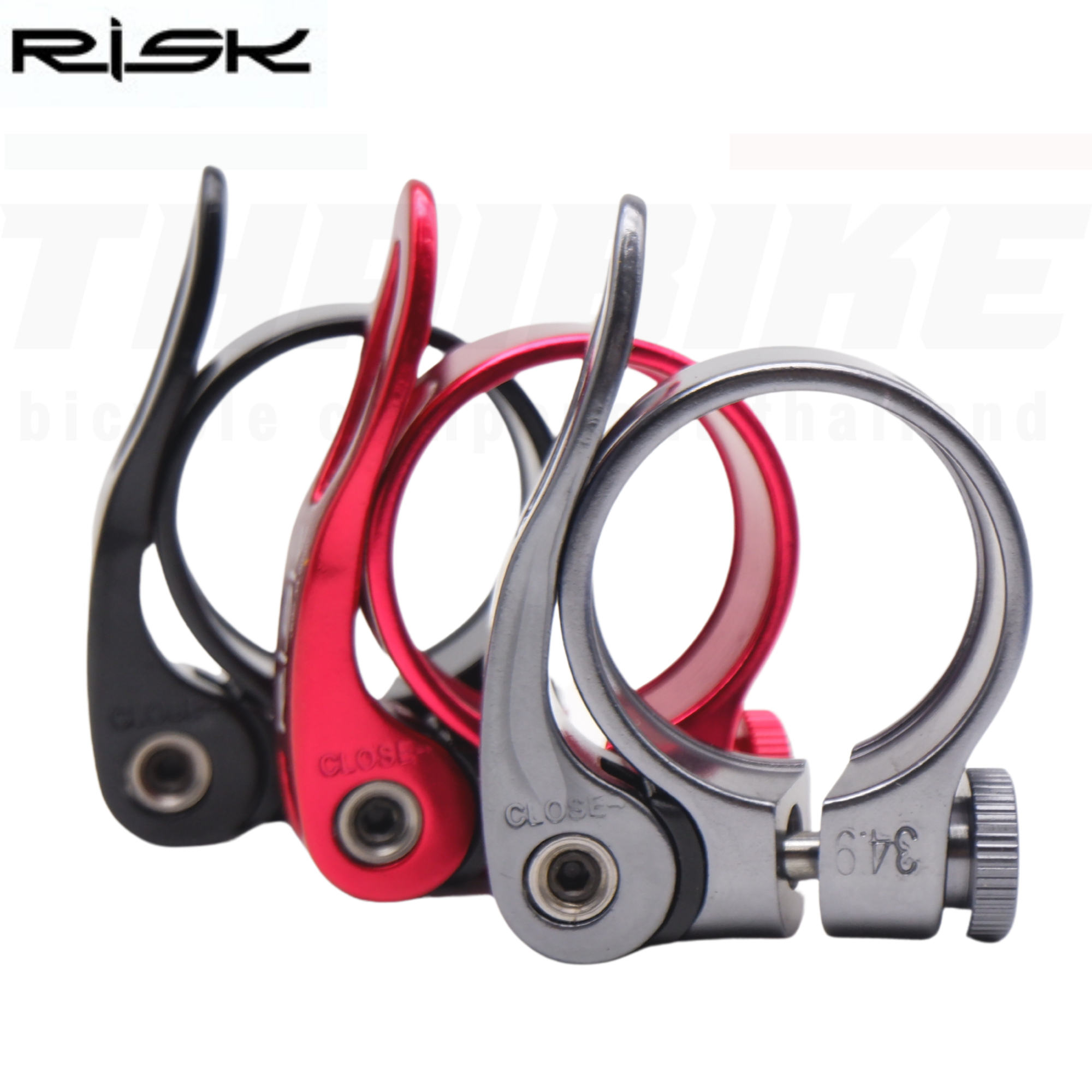 รัดหลักอานจักรยานเสือหมอบ เสือภูเขา RISK ขนาด 34.9 / 31.8 มม.