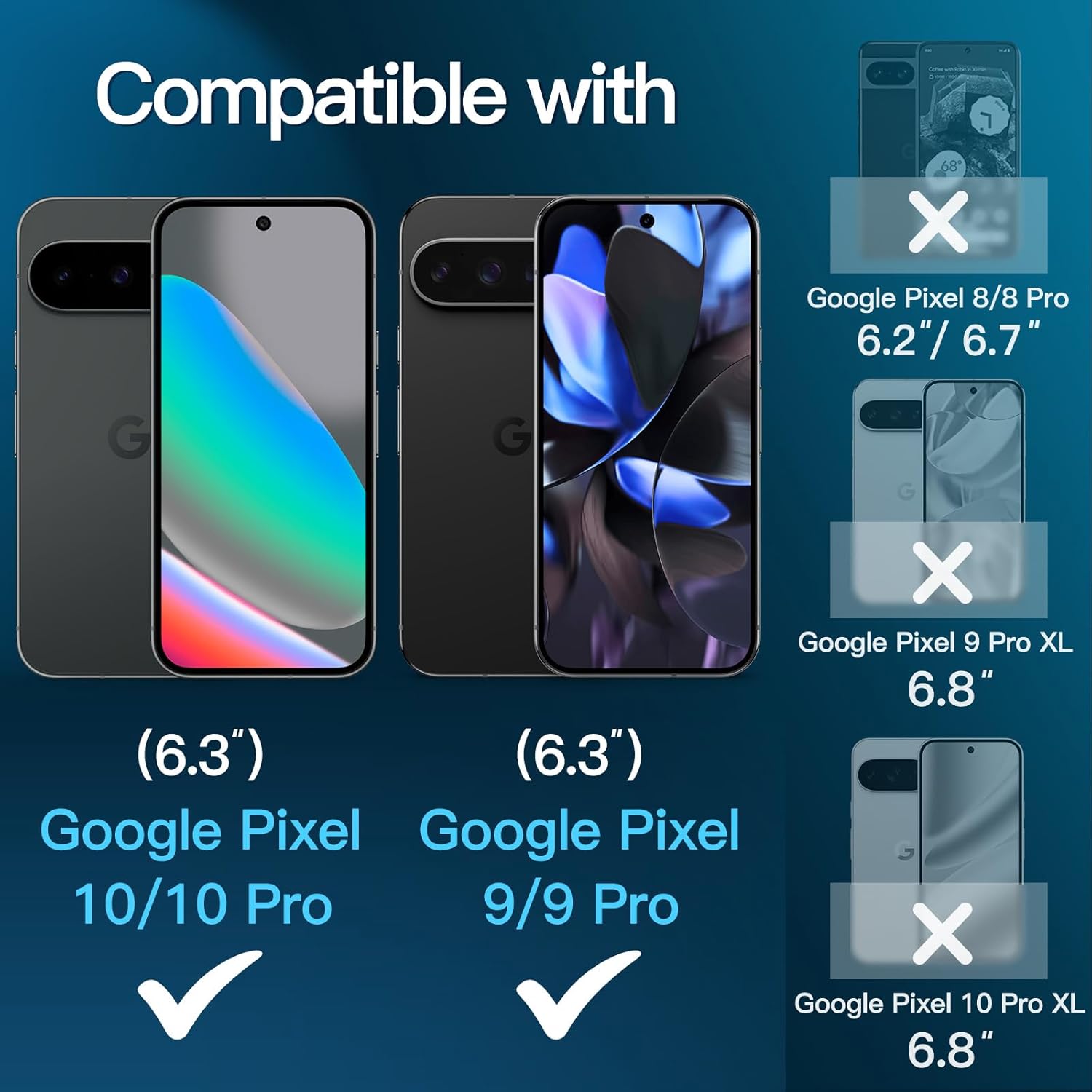 JETech Screen Protector for Google Pixel 10/10 Pro / 9/9 Pro