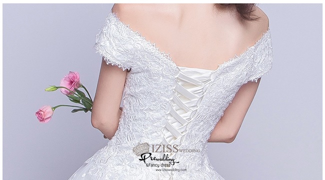 BR224 **พรีออเดอร์**ชุดแต่งงาน&ชุดเจ้าสาวแบบยาวสีขาวเกรดพรีเมี่ยม หรูหราน่ารัก สวยโดดเด่นไม่ซ้ำใคร สวยงามดุจเจ้าหญิง