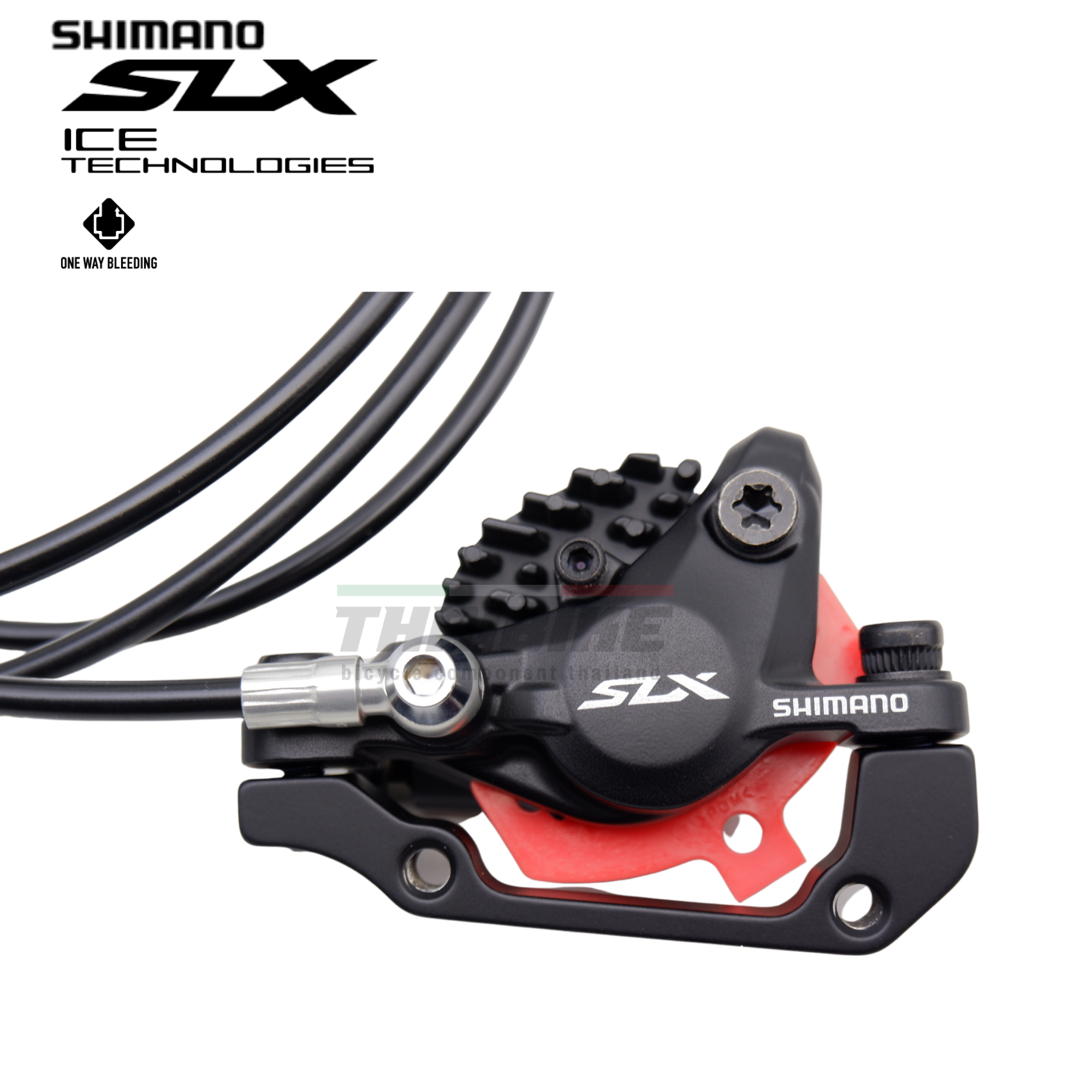 ชุดดิสเบรค SHIMANO SLX หน้า+หลัง ประกอบเสร็จ BL/BRM7000 W/FIN, แผ่นเบรคมีคลีบ, สายยาว 750/1300MM