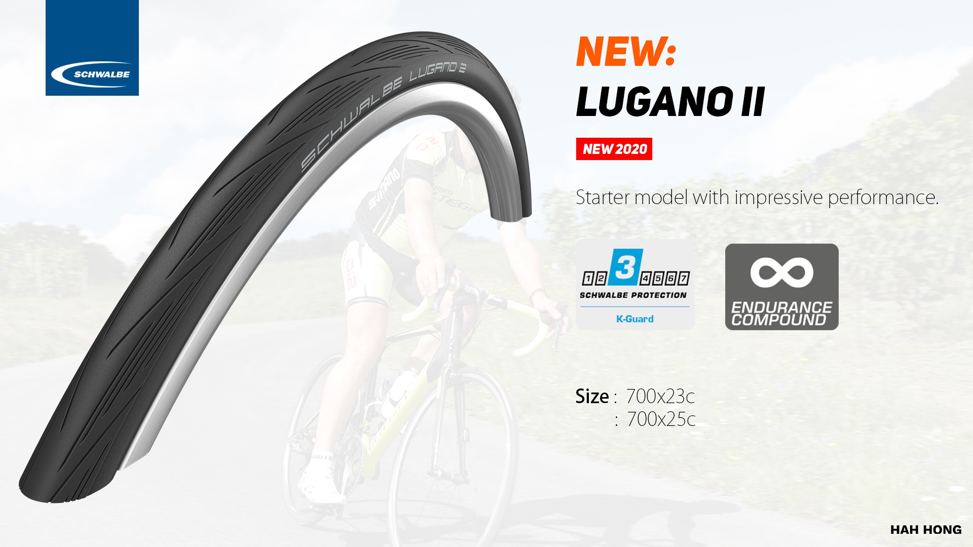 ยางนอกจักรยานเสือหมอบ Schwalbe Lugano II 700x23 700x25 700x28
