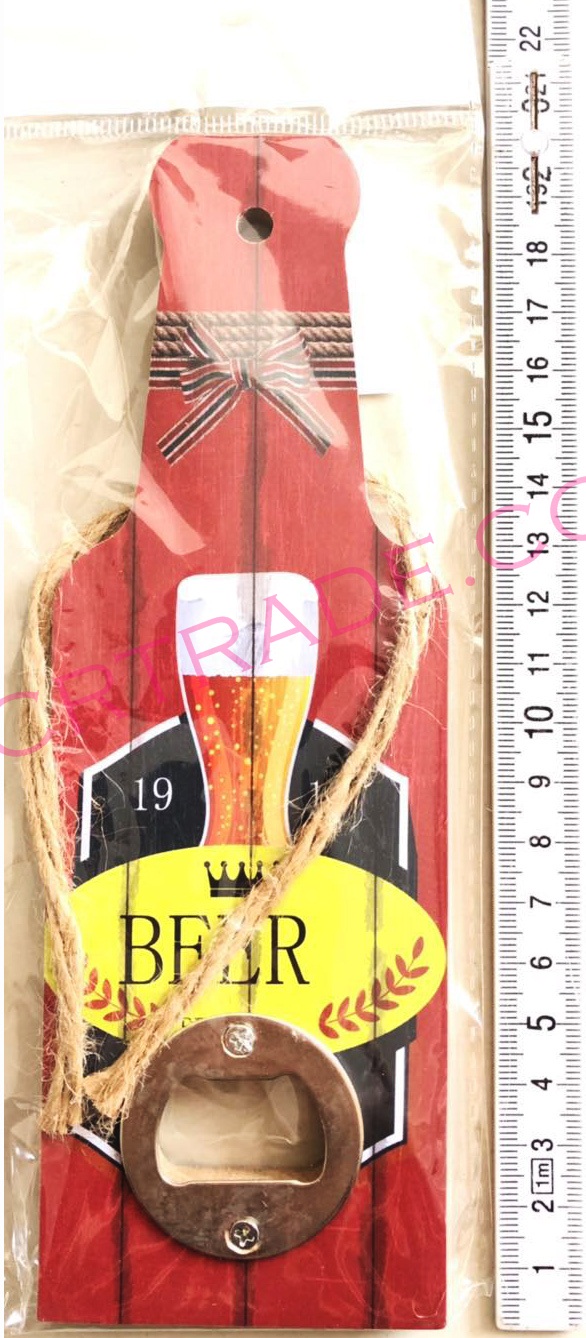 ที่เปิดขวดไม้วินเทจ+เชือกแขวน 19.5 ซม.