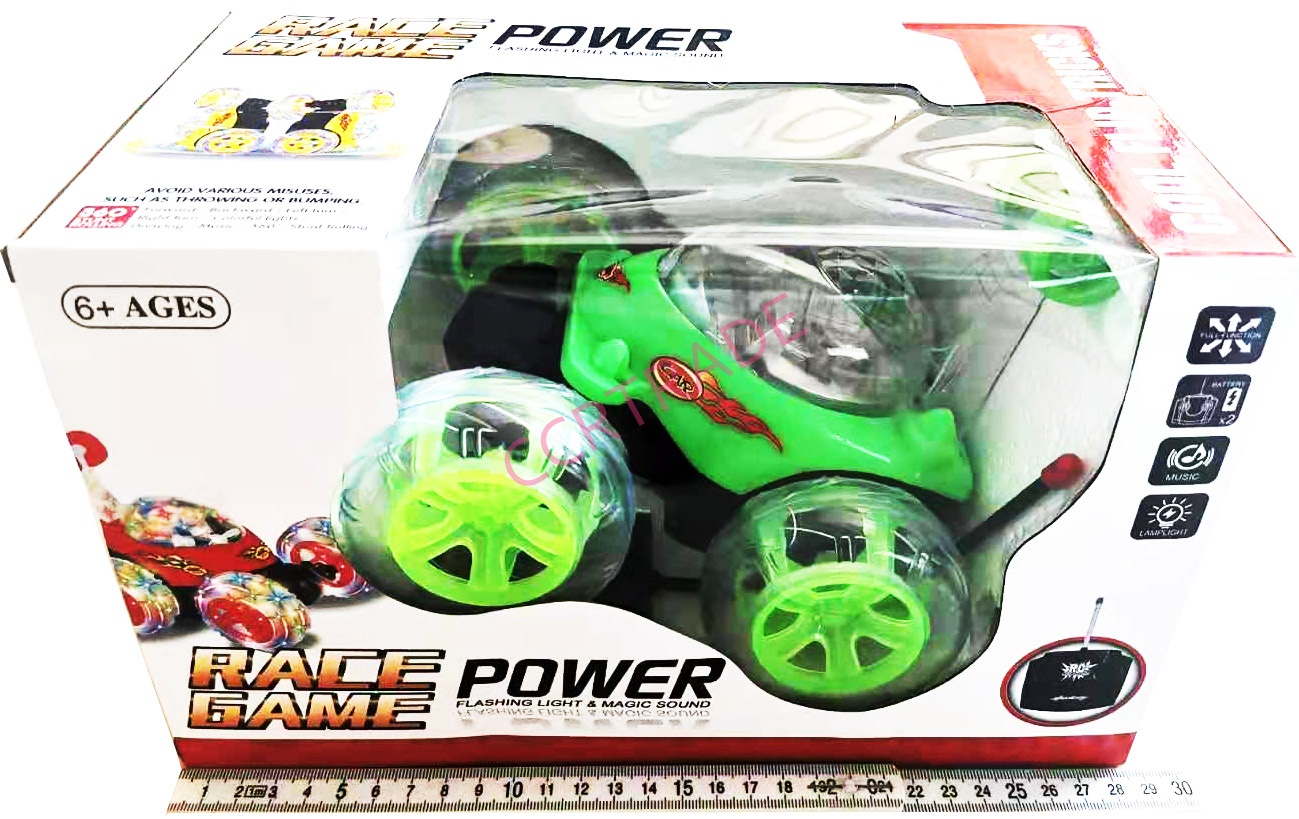 รถวิบากตีลังกาบังคับใหญ่+รีโมท มีเสียง มีไฟกล่องจัมโบ้ 18x29 ซม.(1x3)