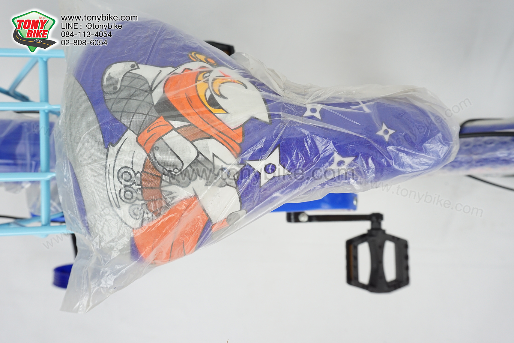 จักรยานเด็ก ล้อ 16 นิ้ว แฮนด์ตรง สีน้ำเงิน